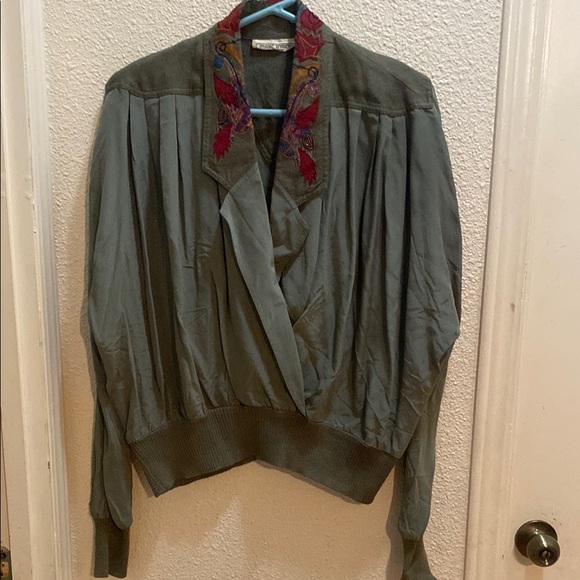 Vintage Marc D’alcy Embroidered Green Women's Jacket - Picture 1 of 12